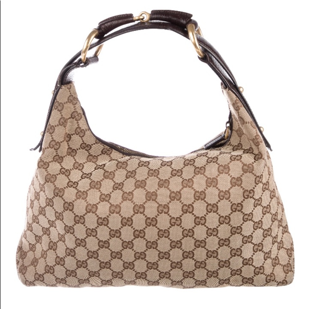 Gucci canvas horsebit hobo